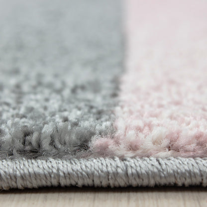 Tapis Géométrique effet pastel - Rose et Gris