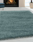 Tapis à poils longs doux - Bleu – STUDIO DECO