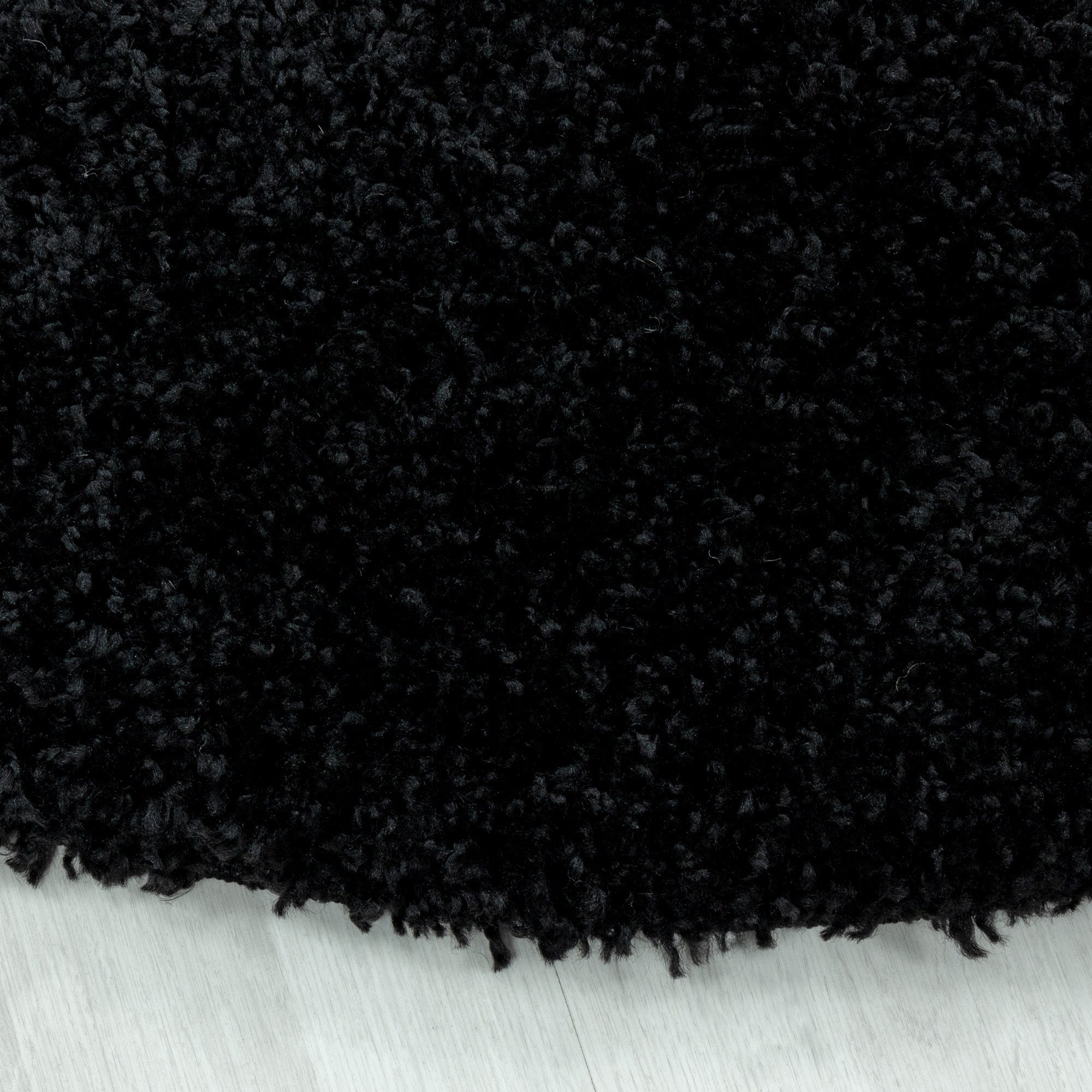 Tapis Rond à poils longs doux - Noir – STUDIO DECO