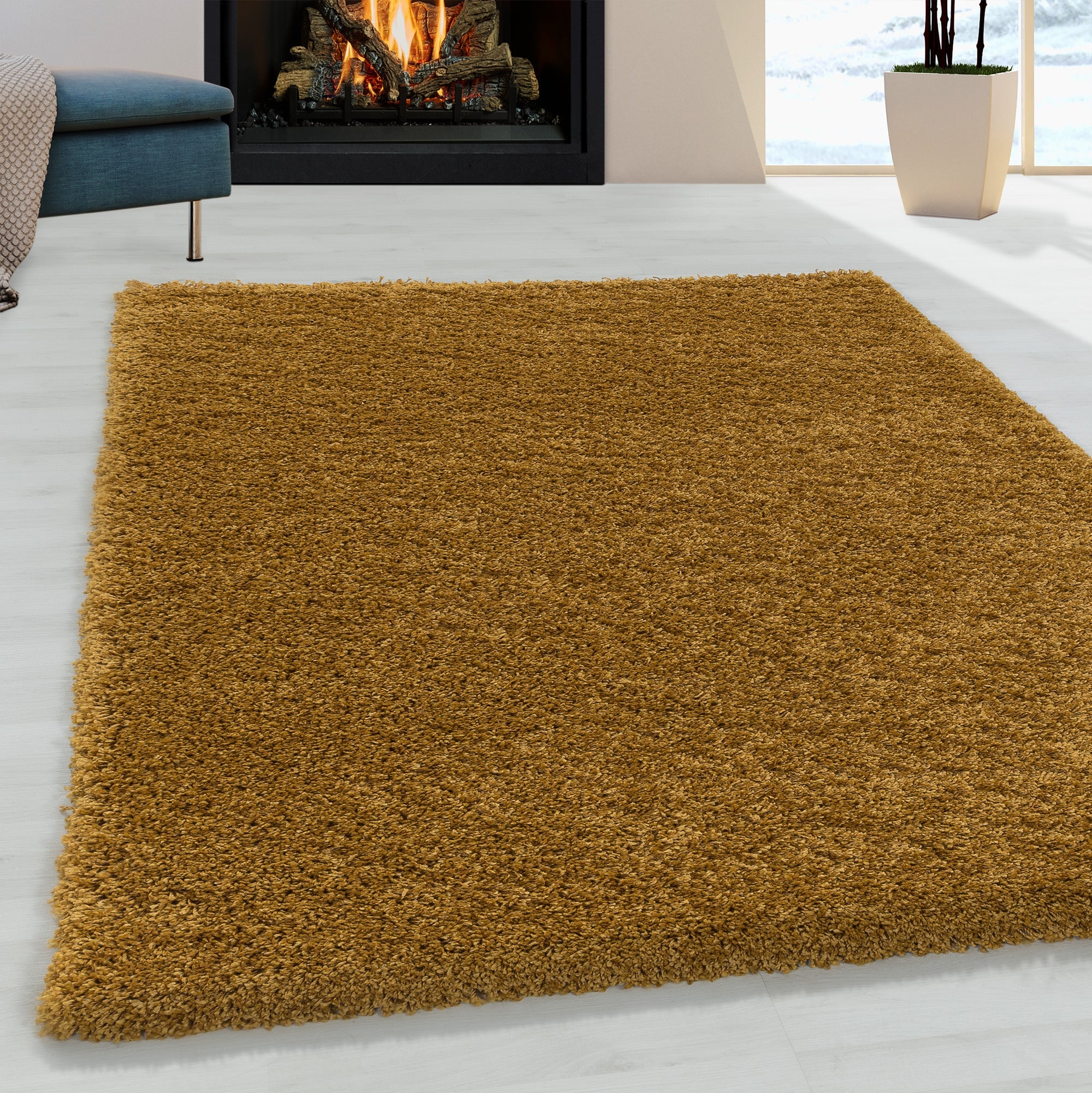 Tapis à poils longs doux - Doré – STUDIO DECO