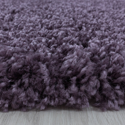 Tapis Rond à poils longs doux - Violet