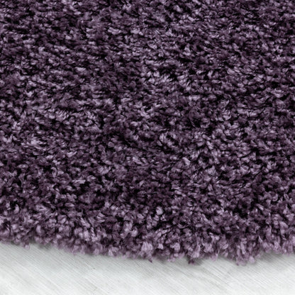 Tapis Rond à poils longs doux - Violet