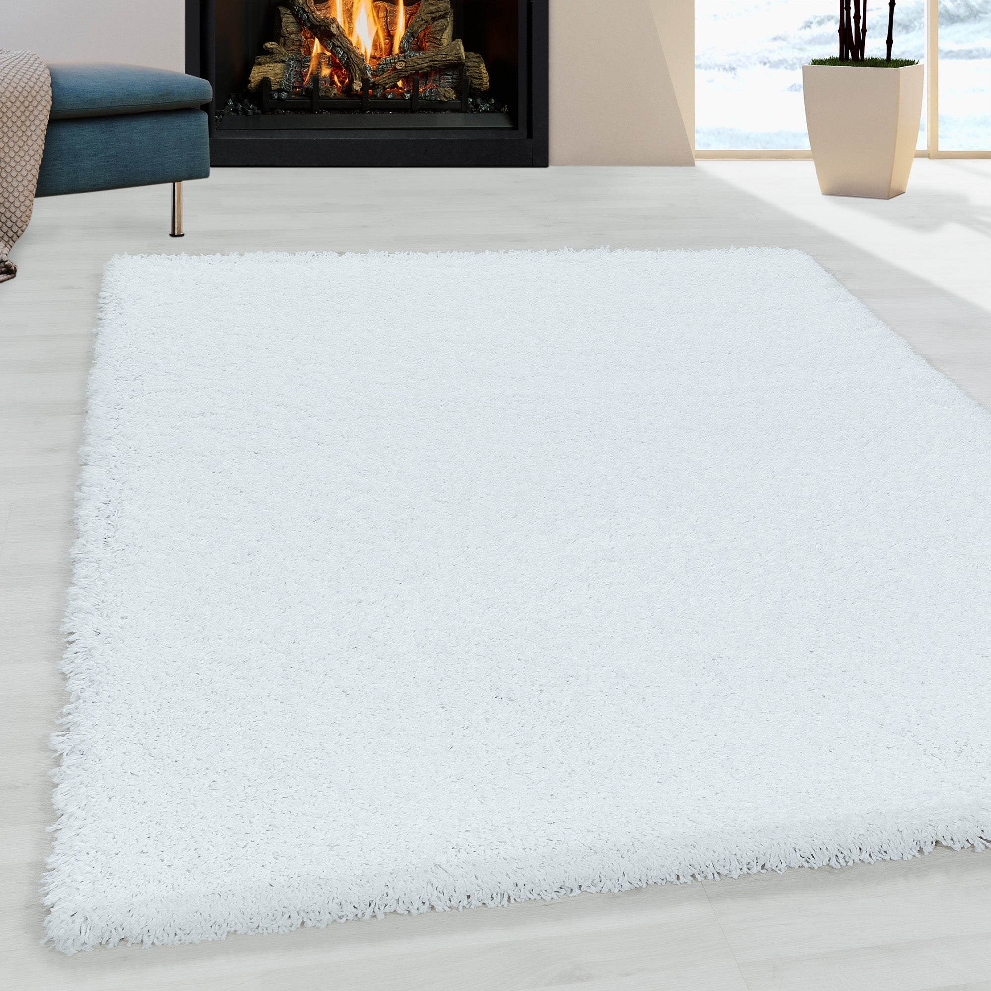 Tapis à poils longs doux - Blanc – STUDIO DECO