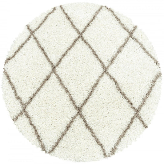 Tapis Rond de style berbère - Ivoire et Beige