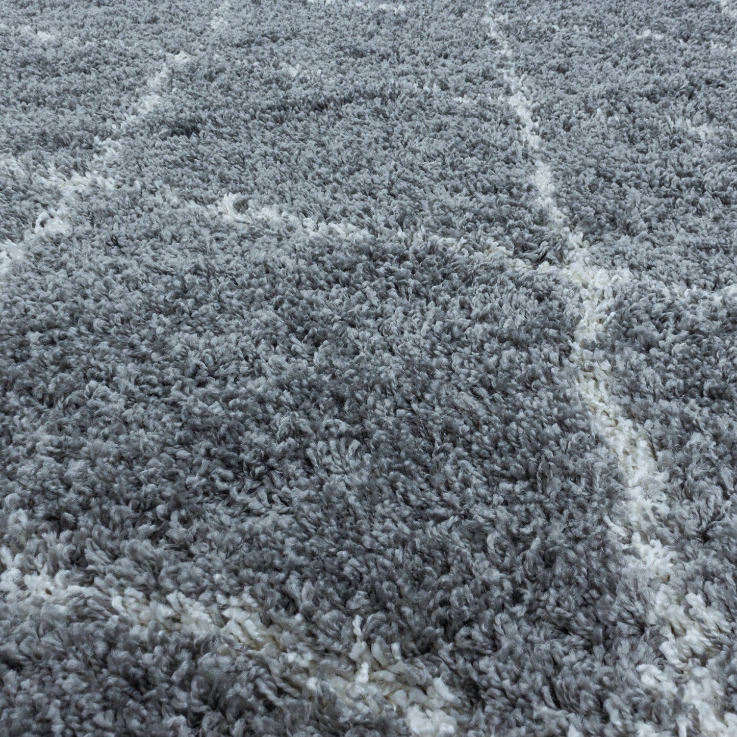 Tapis Rond de style berbère - Gris et Blanc