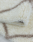 Tapis à poils longs Ivoire et motifs losanges Beige – STUDIO DECO