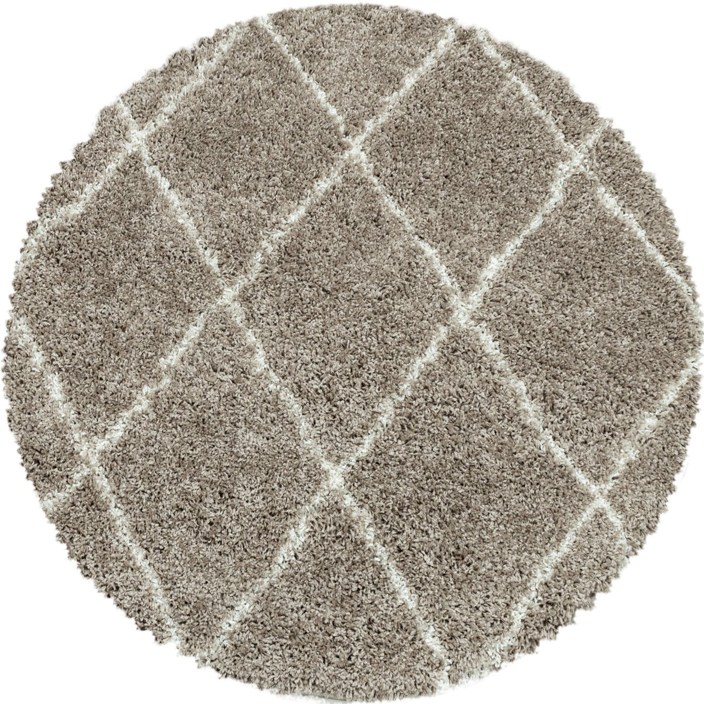 Tapis Rond de style berbère - Beige et Blanc