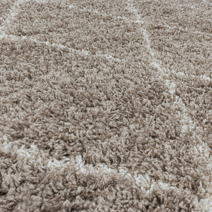 Tapis Rond de style berbère - Beige et Blanc