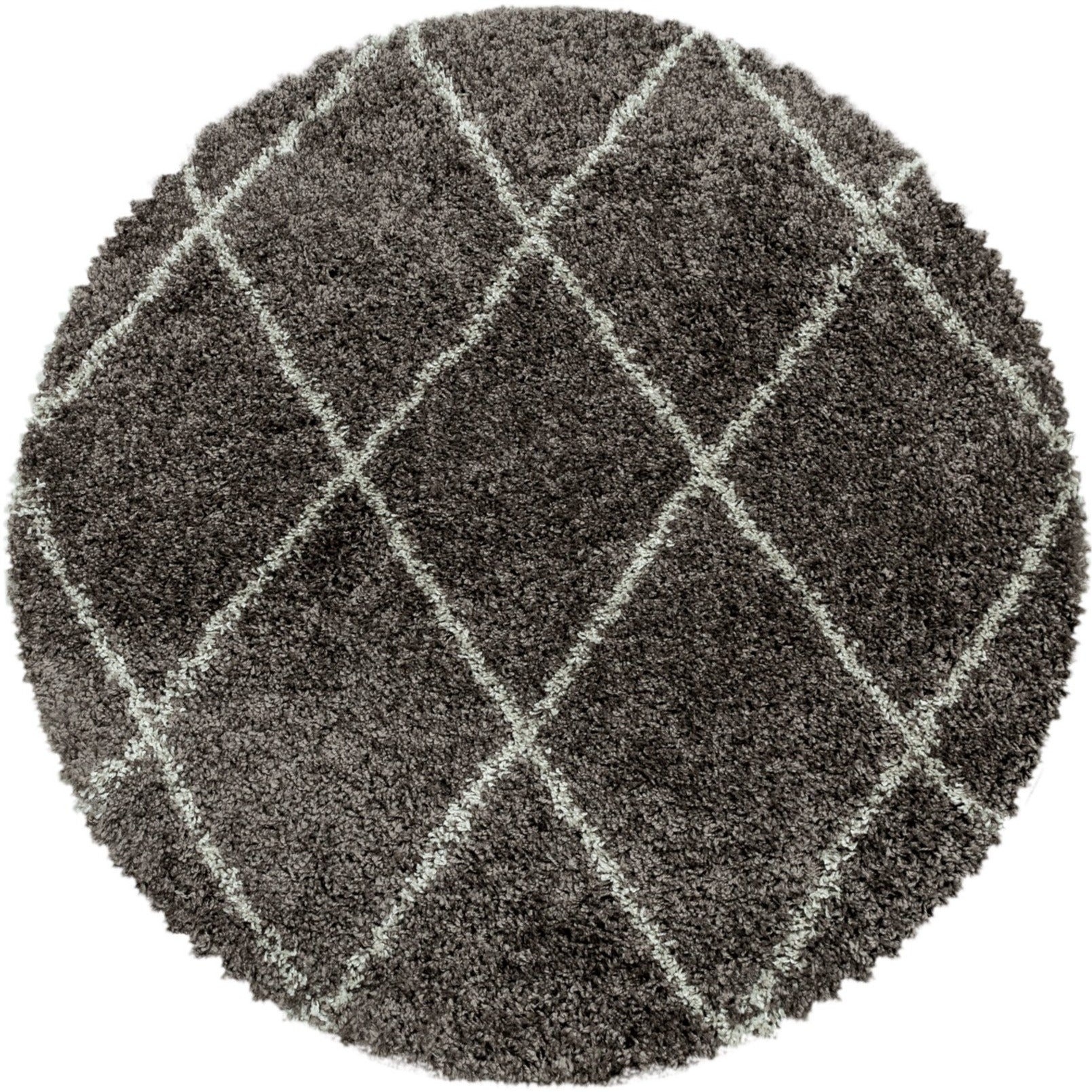 Tapis Rond de style berbère - Taupe et Ivoire – STUDIO DECO