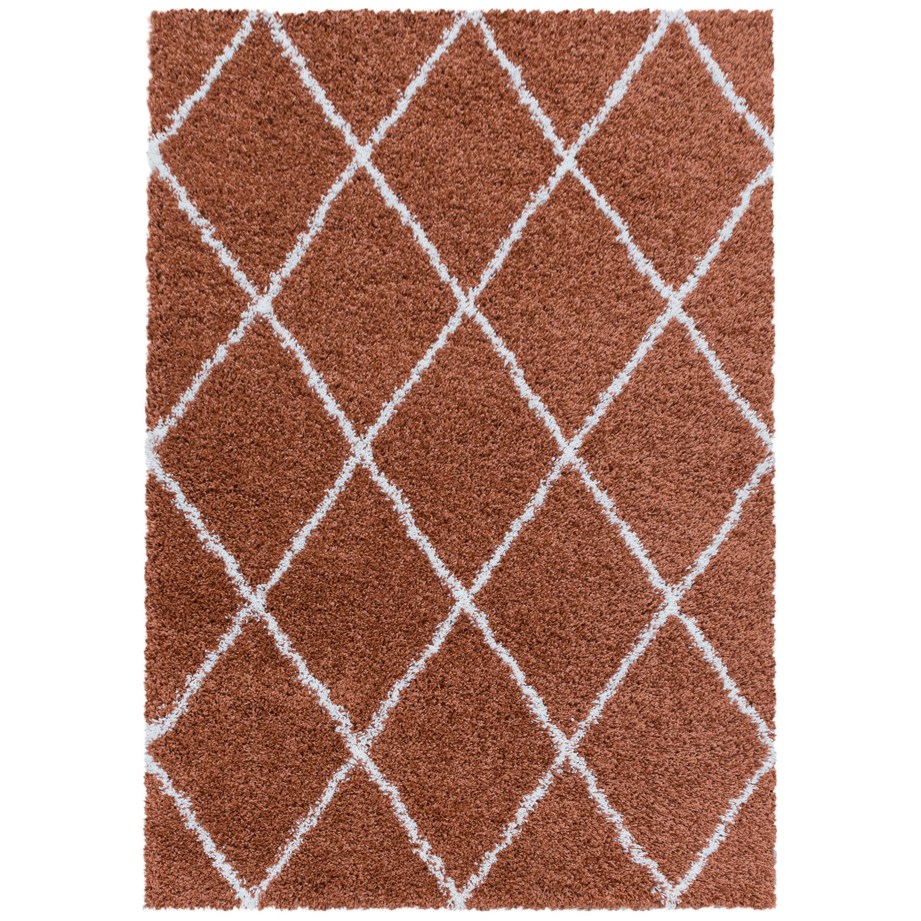 Tapis à poils longs Terra et motifs losanges Ivoire – STUDIO DECO