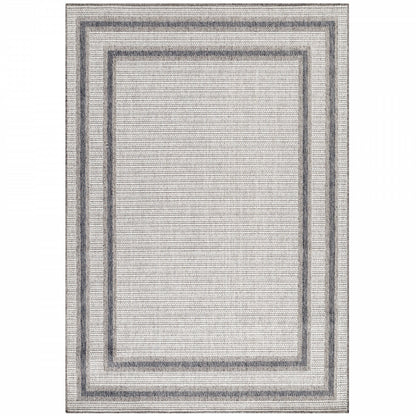 Tapis TOPO Extérieur et Intérieur Tissé Plat - Crème & Gris