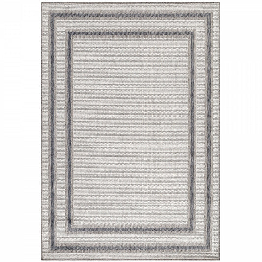 Tapis TOPO Extérieur et Intérieur Tissé Plat - Crème & Gris