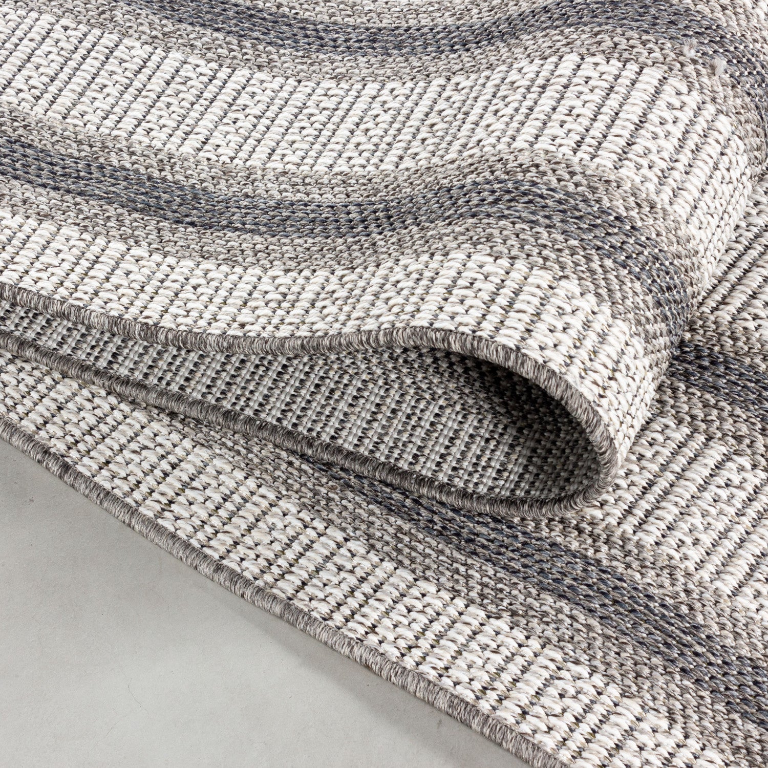 Tapis TOPO Extérieur et Intérieur Tissé Plat - Crème & Gris – STUDIO DECO