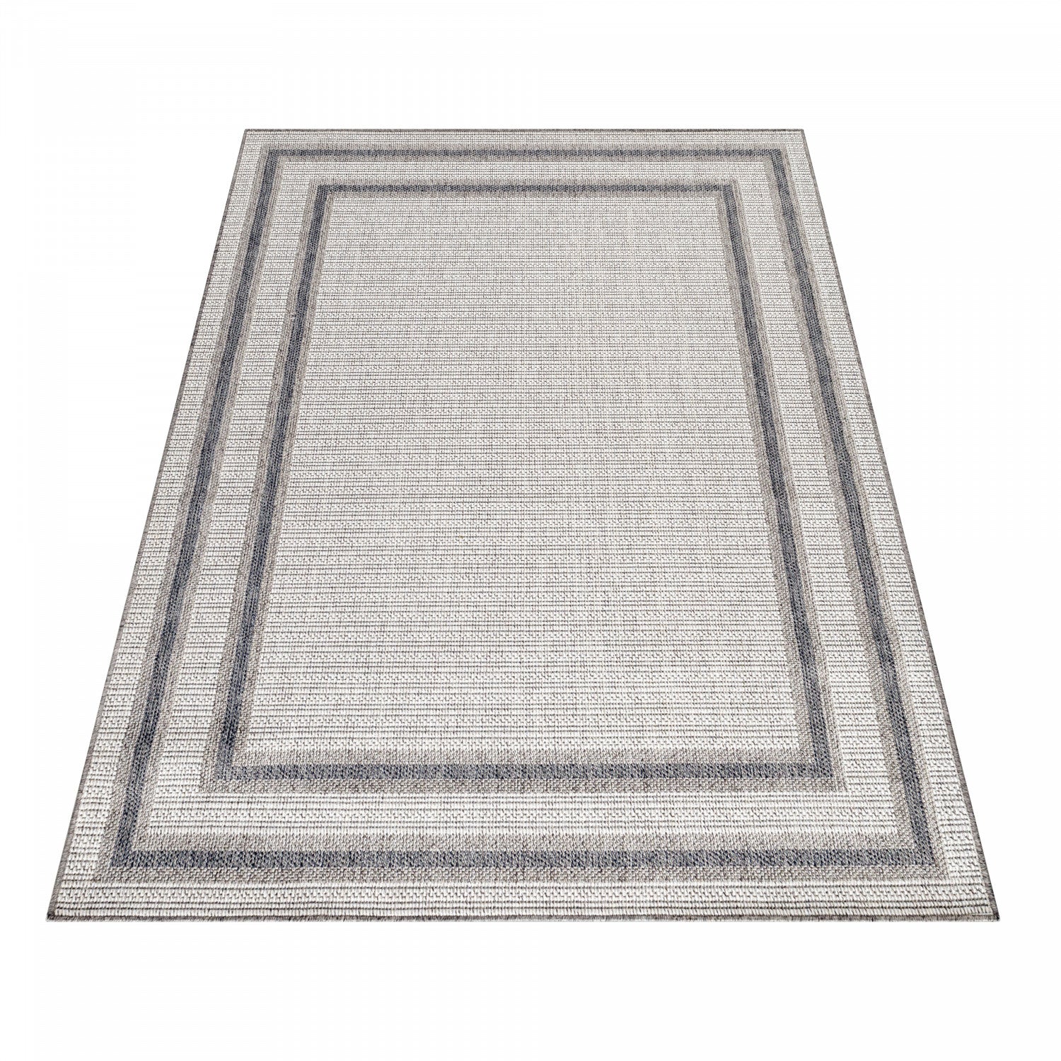 Tapis TOPO Extérieur et Intérieur Tissé Plat - Crème & Gris – STUDIO DECO
