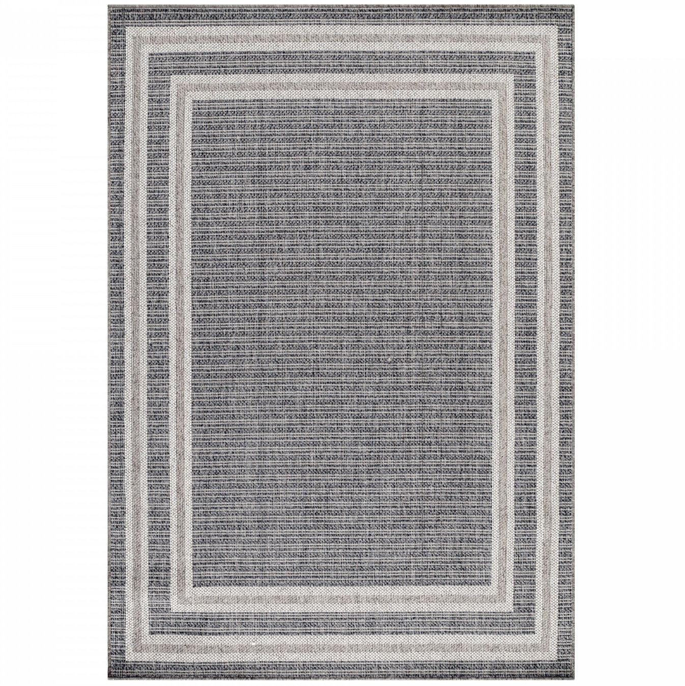 Tapis TOPO Extérieur et Intérieur Tissé Plat - Gris & Crème