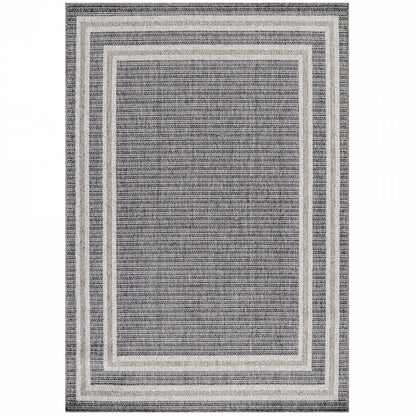 Tapis TOPO Extérieur et Intérieur Tissé Plat - Gris & Crème