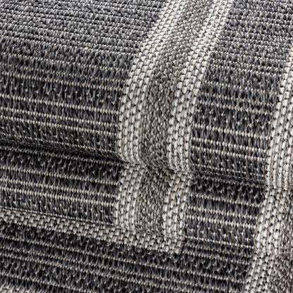 Tapis TOPO Extérieur et Intérieur Tissé Plat - Gris & Crème