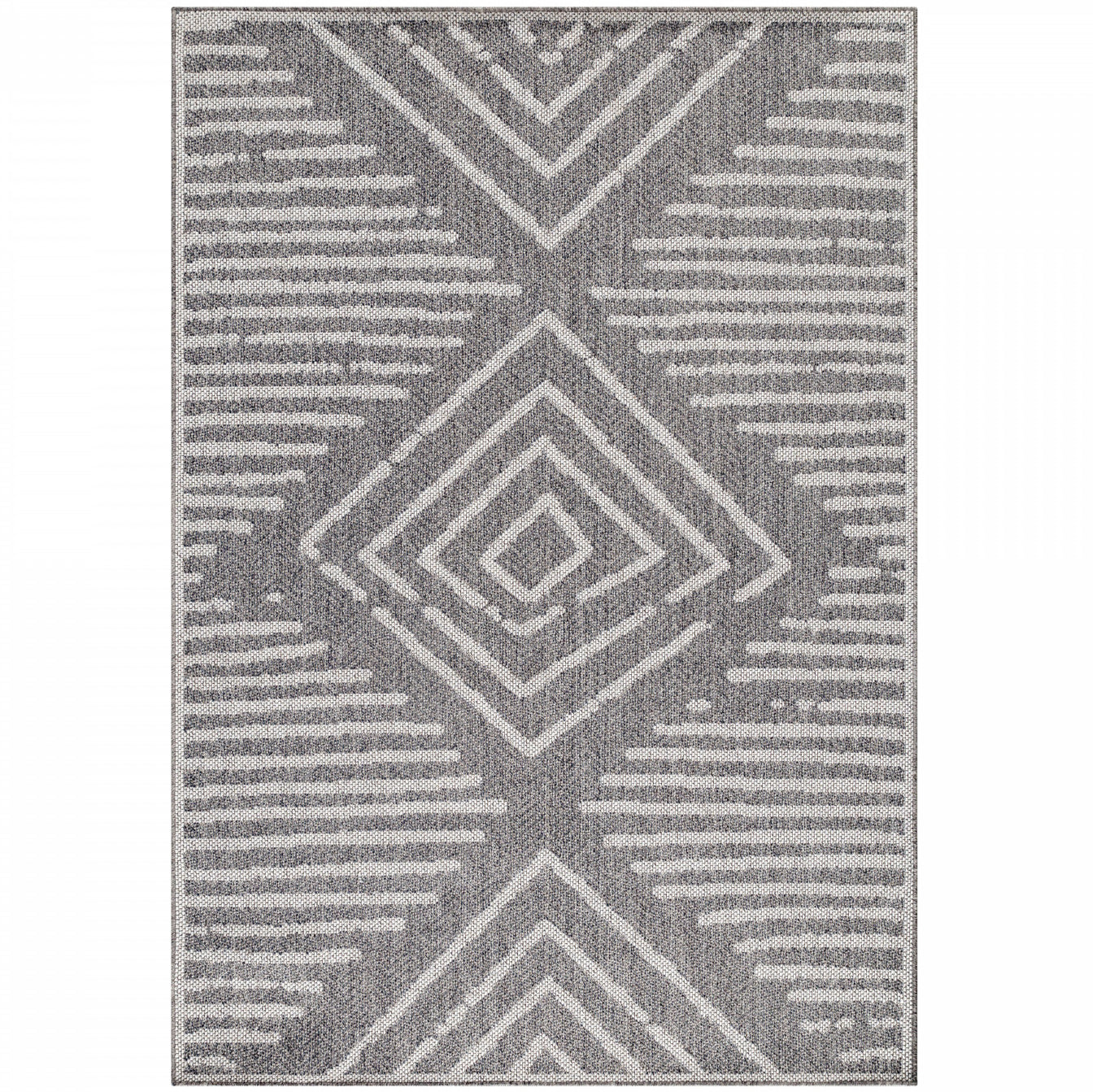 Tapis BERBER Extérieur et Intérieur Tissé Plat - Gris & Crème – STUDIO DECO