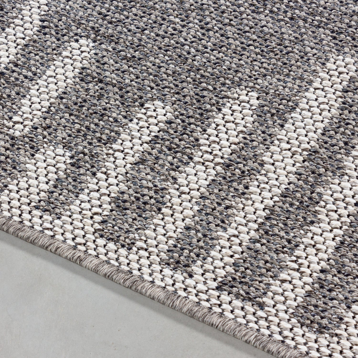Tapis BERBER Extérieur et Intérieur Tissé Plat - Gris & Crème – STUDIO DECO