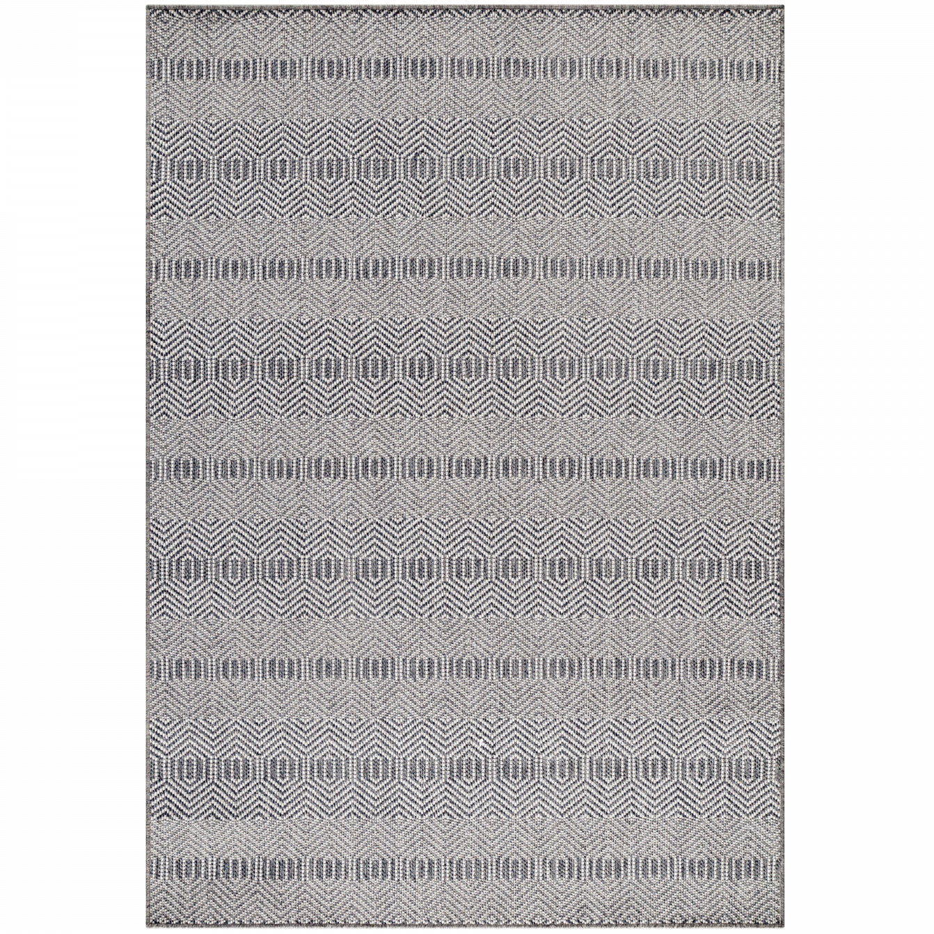 Tapis OVA Extérieur et Intérieur Tissé Plat - Gris & Crème – STUDIO DECO