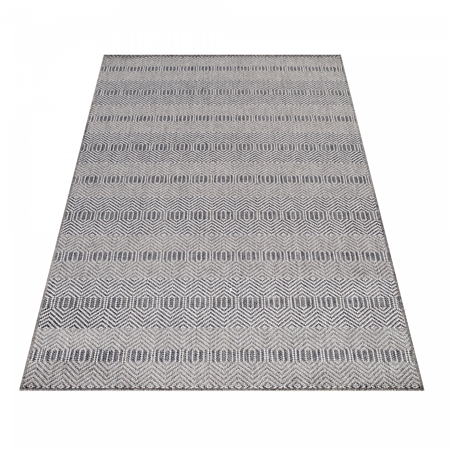 Tapis OVA Extérieur et Intérieur Tissé Plat - Gris & Crème – STUDIO DECO