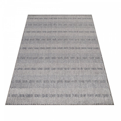 Tapis OVA Extérieur et Intérieur Tissé Plat - Gris & Crème