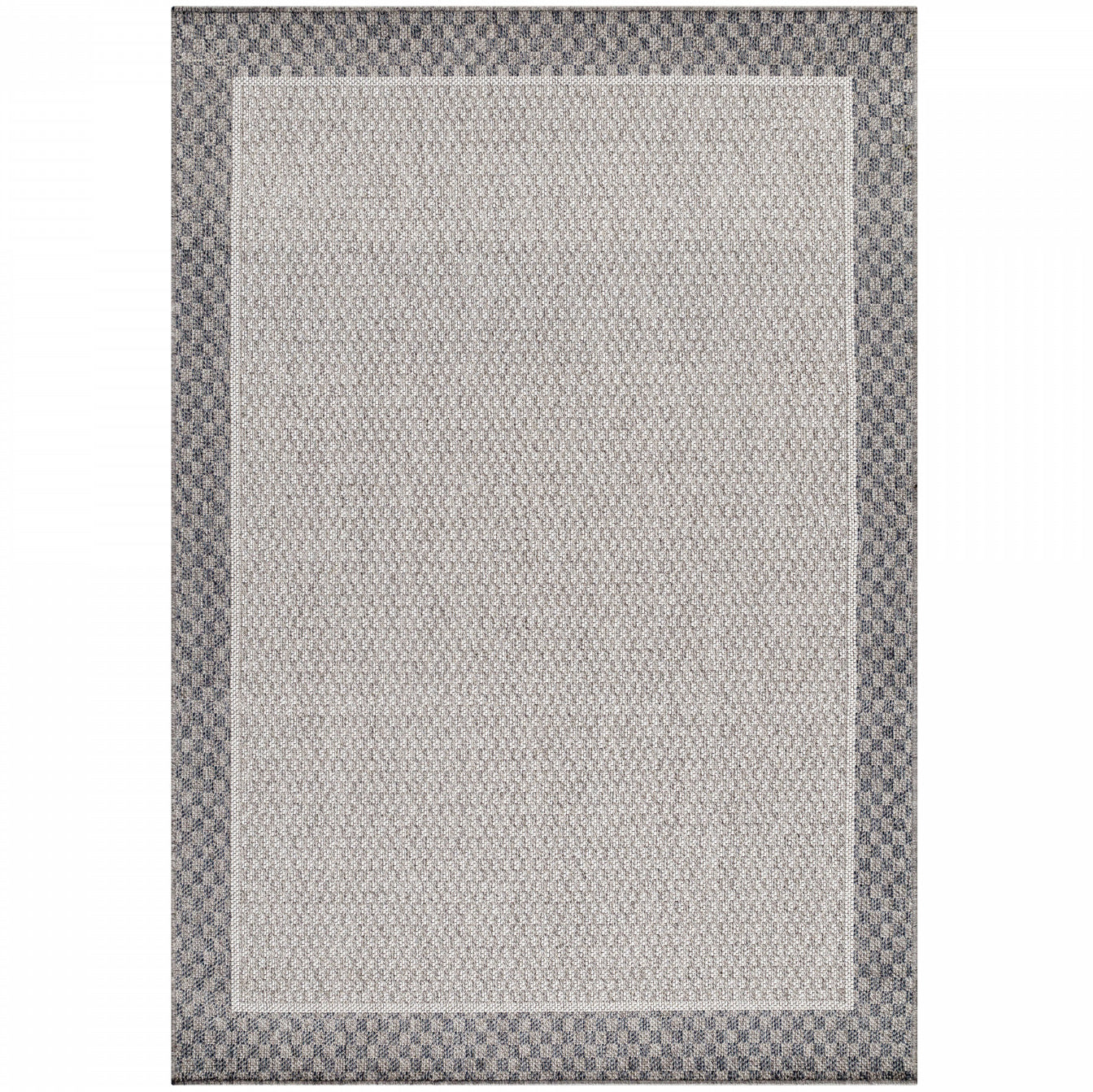 Tapis ROB Extérieur et Intérieur Tissé Plat - Crème & Gris