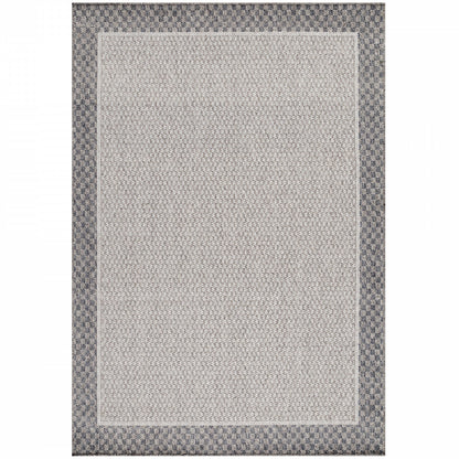 Tapis ROB Extérieur et Intérieur Tissé Plat - Crème & Gris