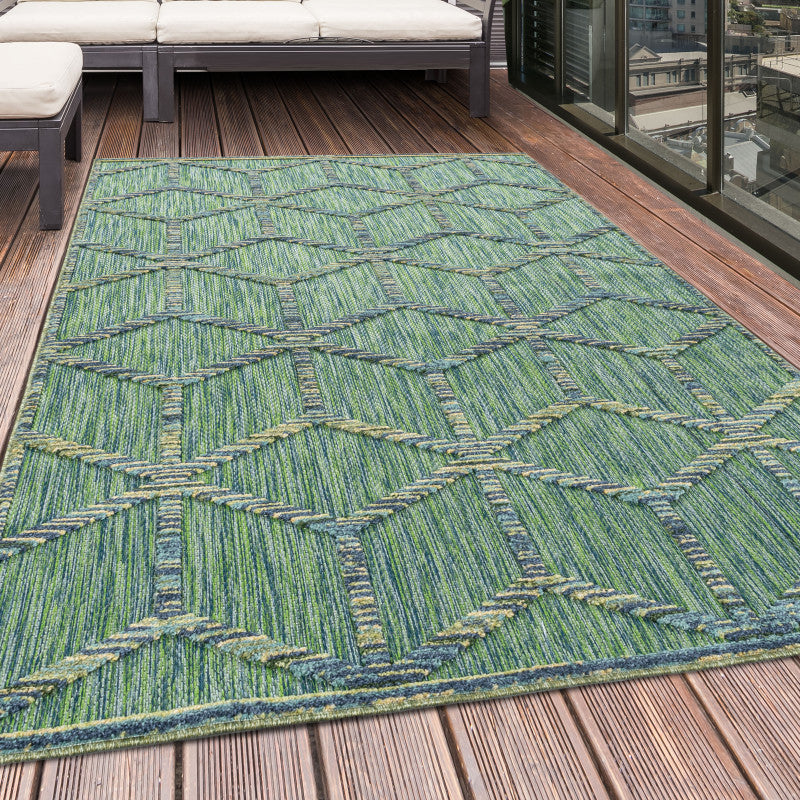 Tapis d'extérieur à relief "Ubud" Vert – STUDIO DECO