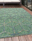Tapis d'extérieur à relief "Ubud" Vert – STUDIO DECO