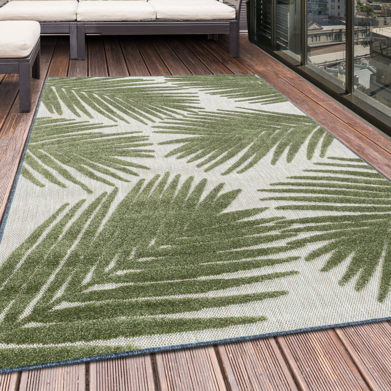 Tapis d'extérieur à relief "Kentia" Vert – STUDIO DECO