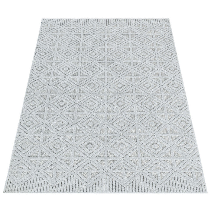 Tapis d'extérieur à relief "Burkit" Gris clair