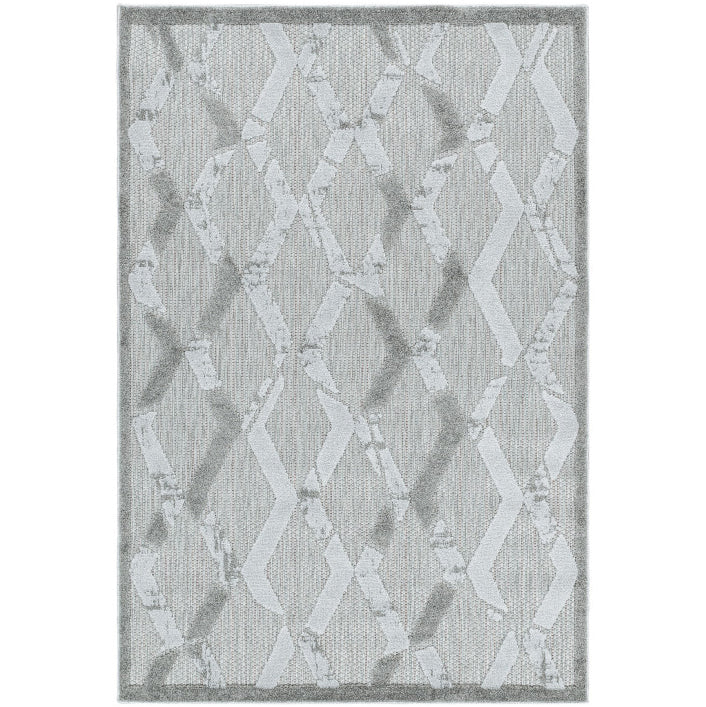 Tapis d'extérieur à relief "Gitgit" Gris clair