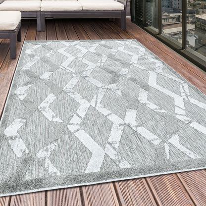 Tapis d'extérieur à relief "Gitgit" Gris clair