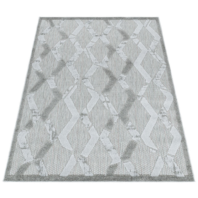 Tapis d'extérieur à relief "Gitgit" Gris clair