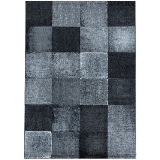 Tapis à carreaux Patchwork - Noir