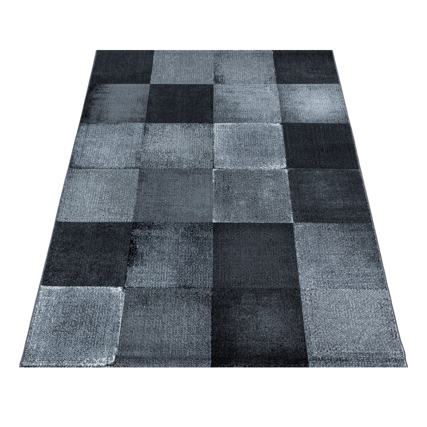 Tapis à carreaux Patchwork - Noir