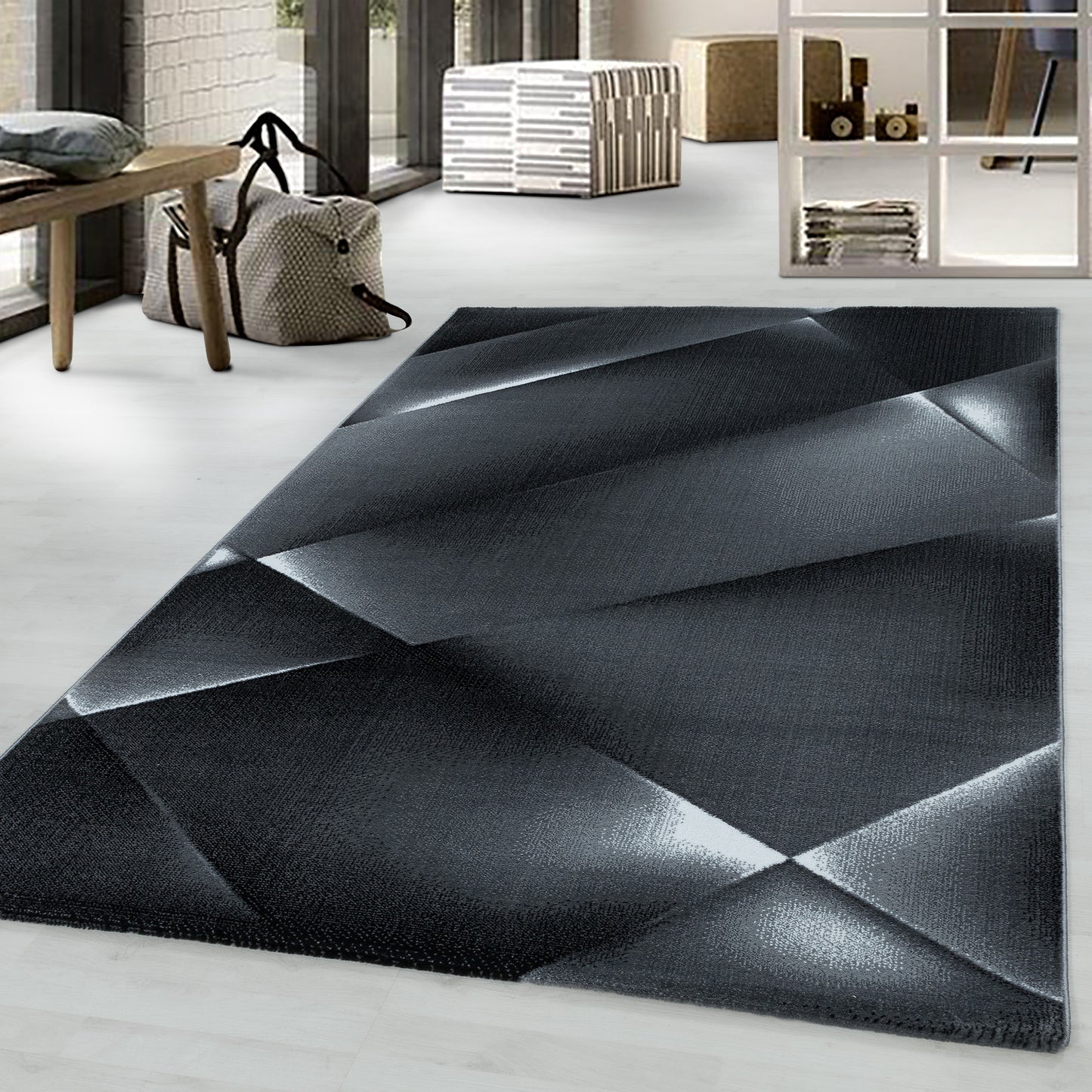 Tapis à motifs géométrique - Noir