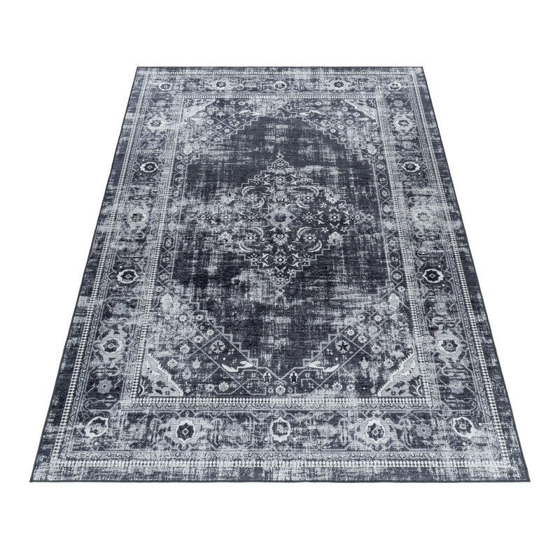 Tapis style Persan Noir lavable en machine