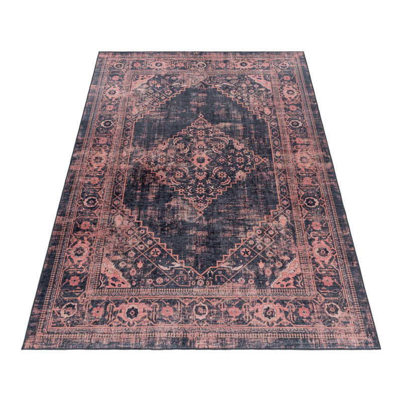 Tapis de salon - vintage - lavable en machine - rouge - 160x230cm