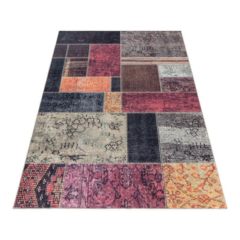 Tapis Patchwork multicolore lavable en machine