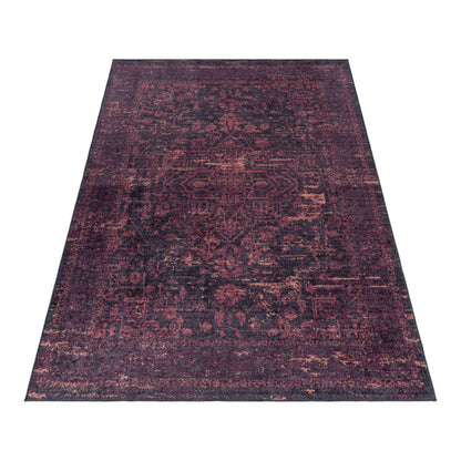 Tapis Kilim Noir et Violet lavable en machine