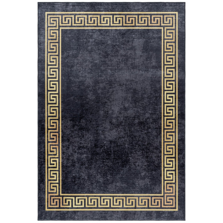 Tapis Noir et Gold lavable en machine