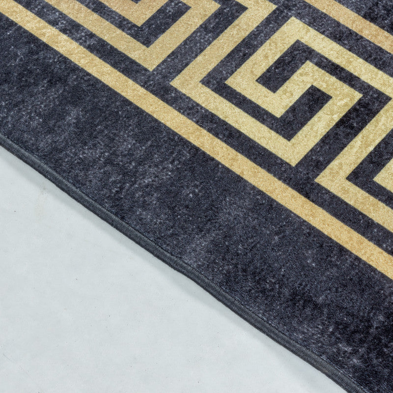 Tapis Noir et Gold lavable en machine