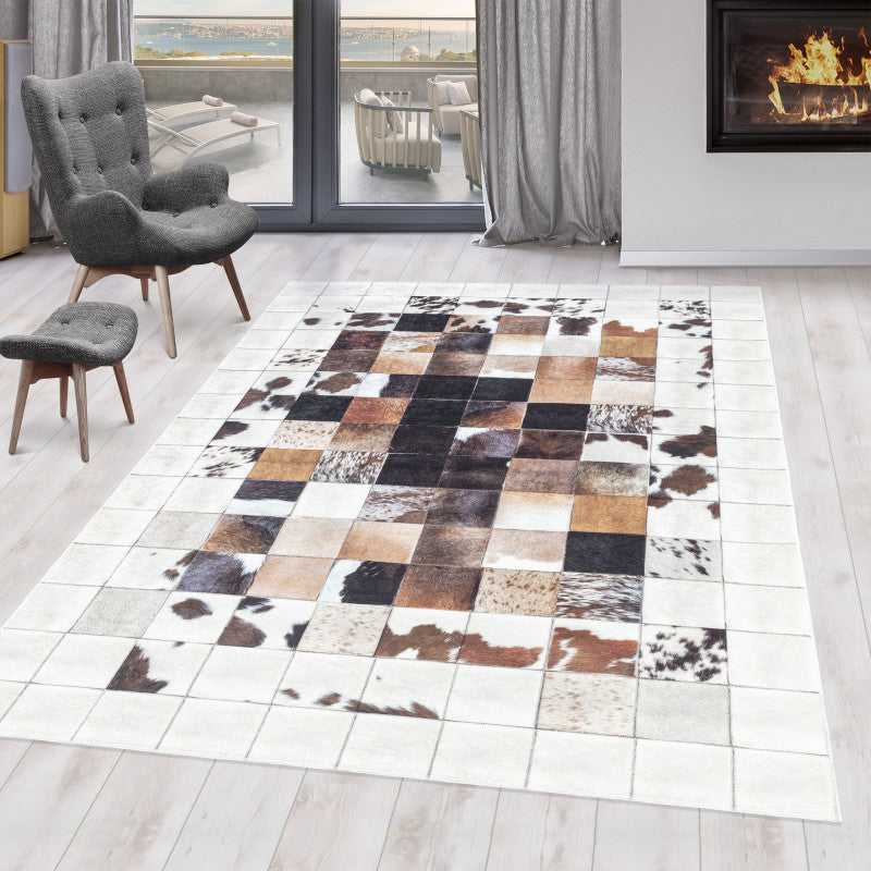 Tapis Patchwork Safari lavable en machine – STUDIO DECO