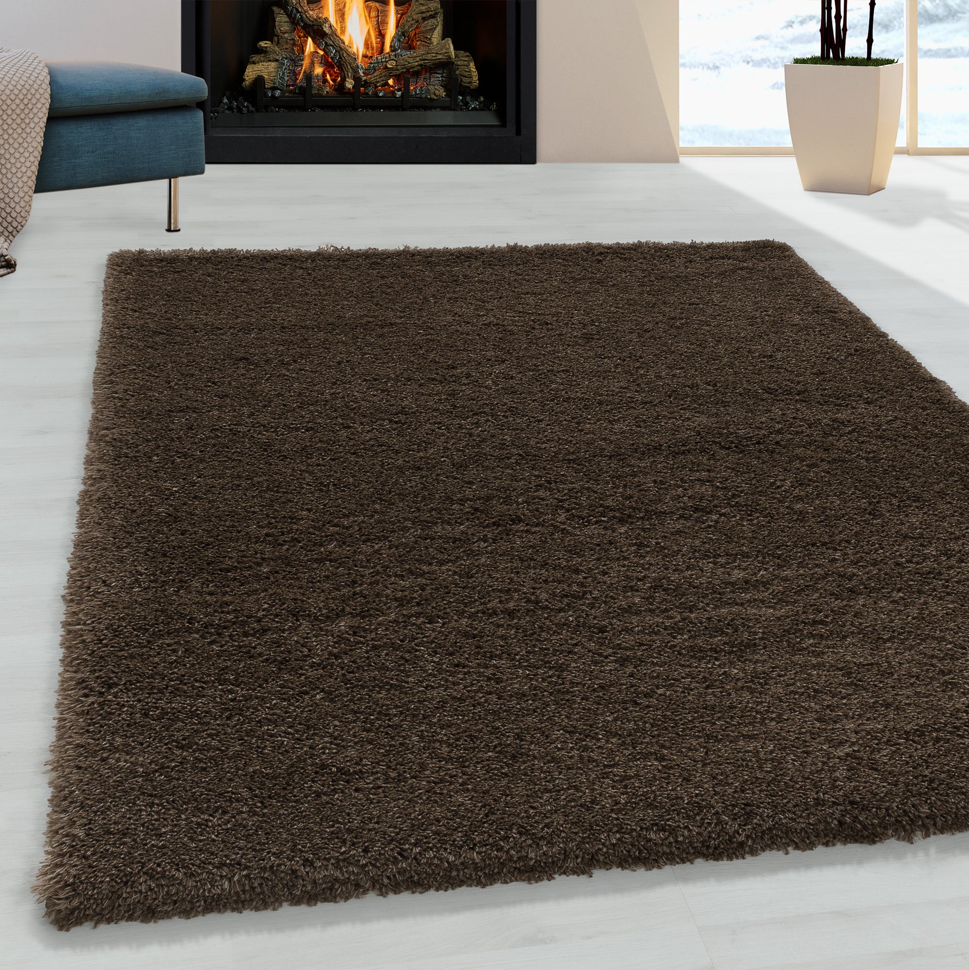 Tapis à poils longs - Marron – STUDIO DECO