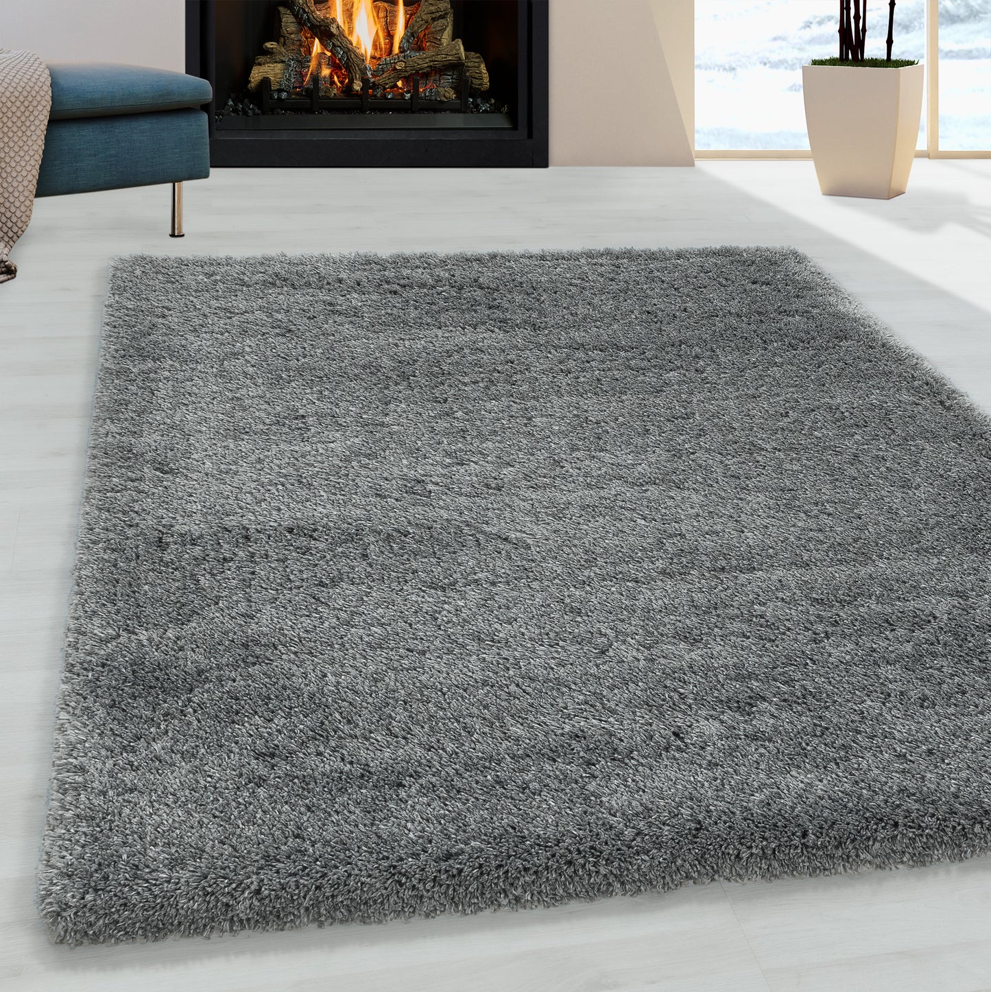 Tapis à poils longs COSY - Gris clair