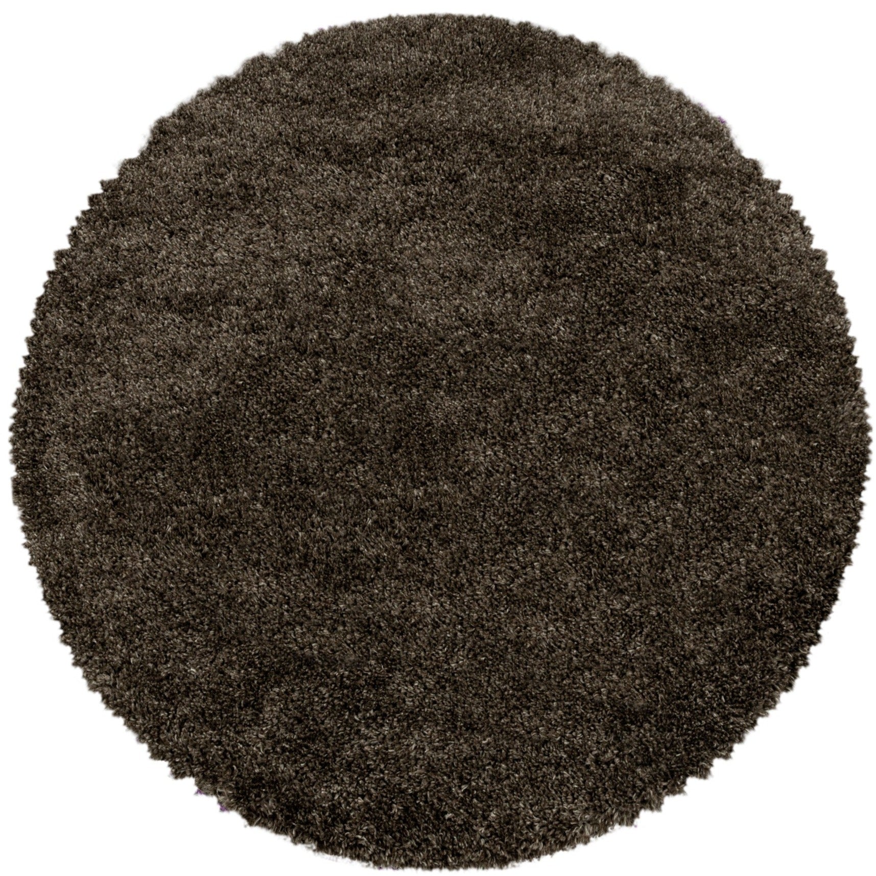 Tapis Rond à poils longs - Marron – STUDIO DECO