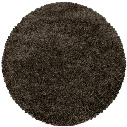 Tapis Rond à poils longs COSY - Marron