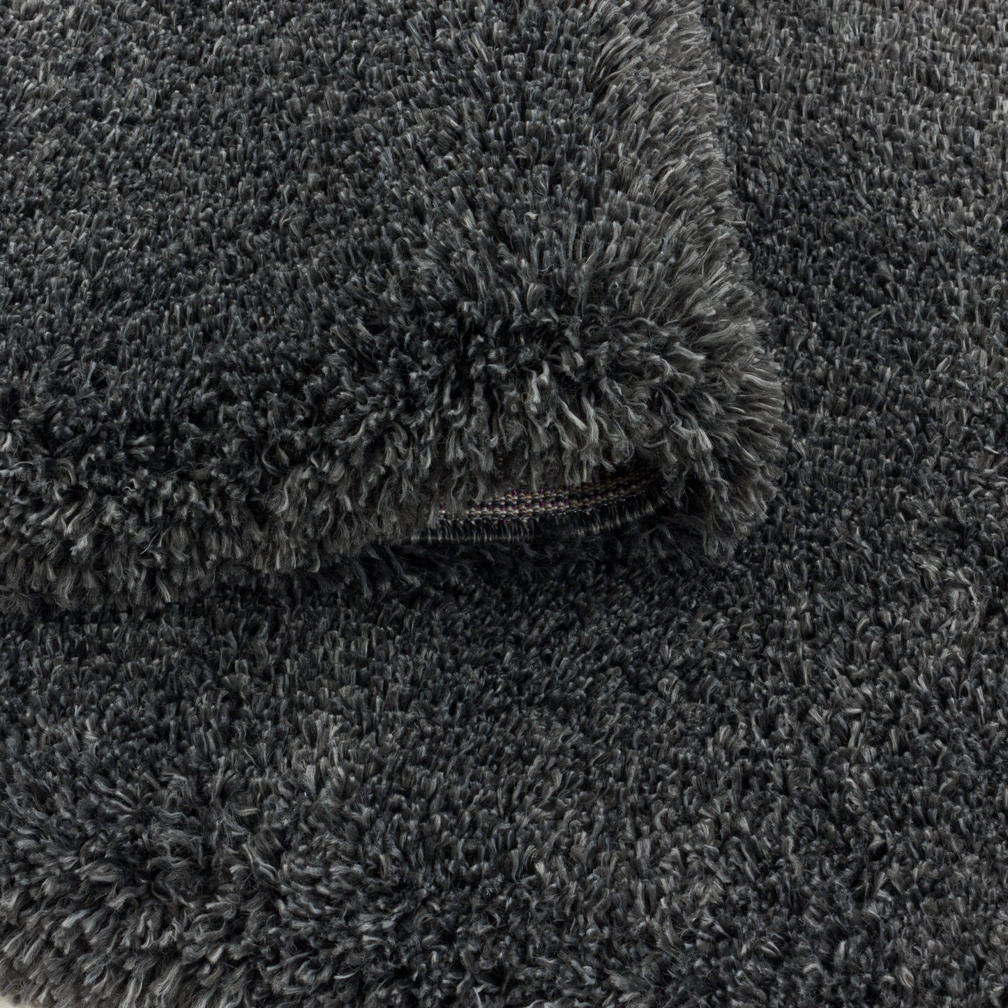 Tapis Rond à poils longs COSY - Gris